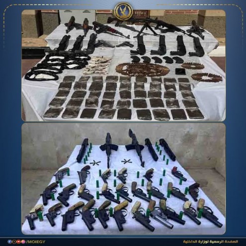 ضربة أمنية قاصمة.. ”الداخلية” تنجح في تصفية بؤر إجرامية وتضبط أسلحة ومخدرات بـ 106 ملايين جنيه