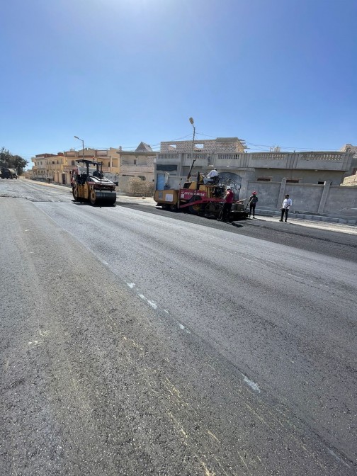رصف شوارع وتركيب الانترلوك لمنطقة العجارمة بمدينة مرسي مطروح