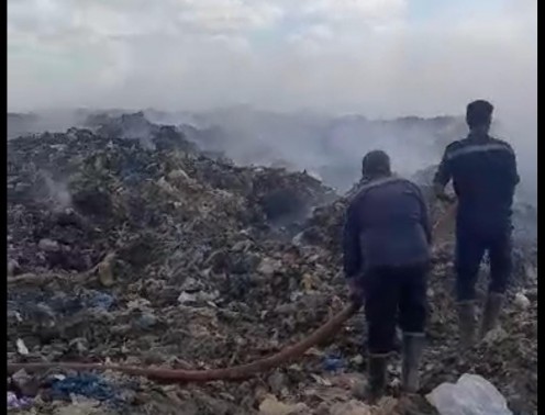 مدينة مرسى مطروح تنفي وجود حريق بمصنع تدوير القمامة إنما هي خارج حدود المصنع