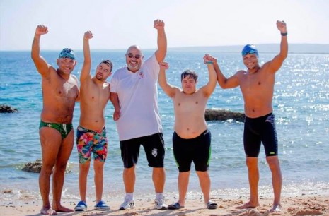 تواصل تدريبات عبور بحر المانش بالغردقة قبل انطلاق تتابع ذوى الهمم والاصحاء  