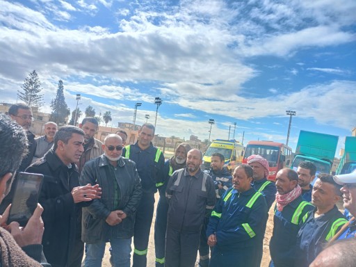 اصطفاف معدات الحملة الميكانيكيه بمركز ومدينة الحمام   استعدادًا لمجابهة موسم الامطار