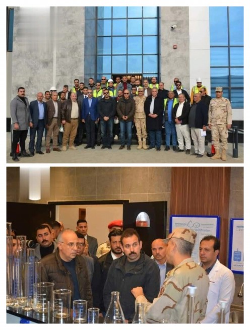 الدكتورهانى سويلم والعقيد بهاء الغنام يتفقدان محطة الحمام لمعالجة مياه الصرف الزراعى بغرب الدلتا